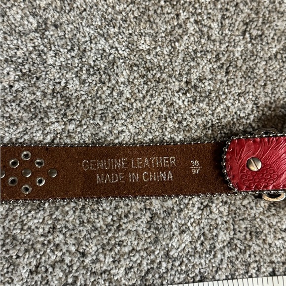Montana West Red Belt with Turquoise Accents main image 5
